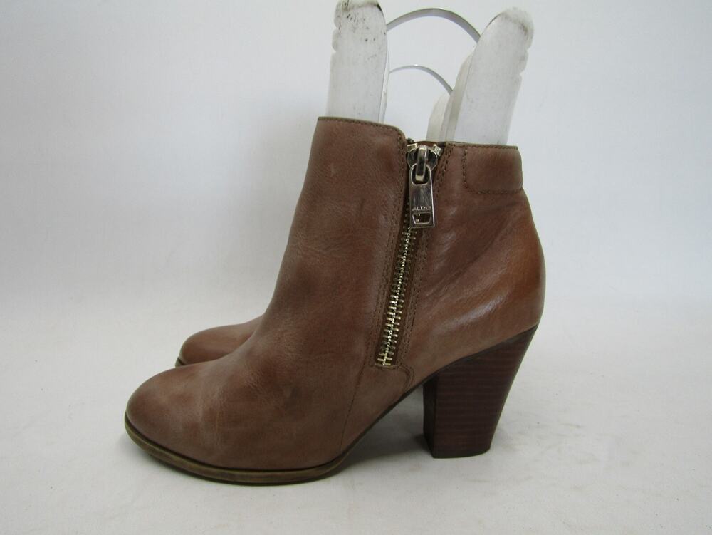 ALDO Womens Size 10 M Brown Leather Zip Ankle Fashion Boots Bootie